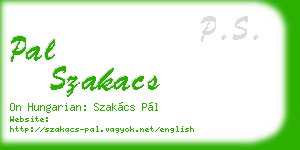 pal szakacs business card