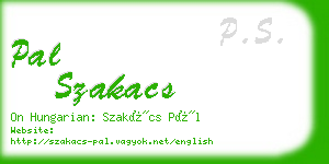 pal szakacs business card